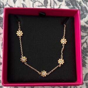 Juicy Couture Gold Floral Necklace with Crystals